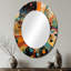 Piercarla orange rétro Vibe BackgIV - miroir décoratif géométrique, miroir mural orange, impression d'art en métal-2103681454-2103681449