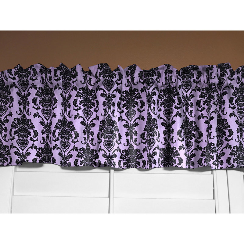 Cantonnière florale en damas 58 po, L 58 po x L 32 po, Lavande