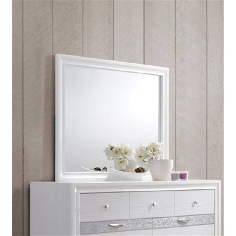 Miroir à finition Naima (miroir inclus seulement), Blanc