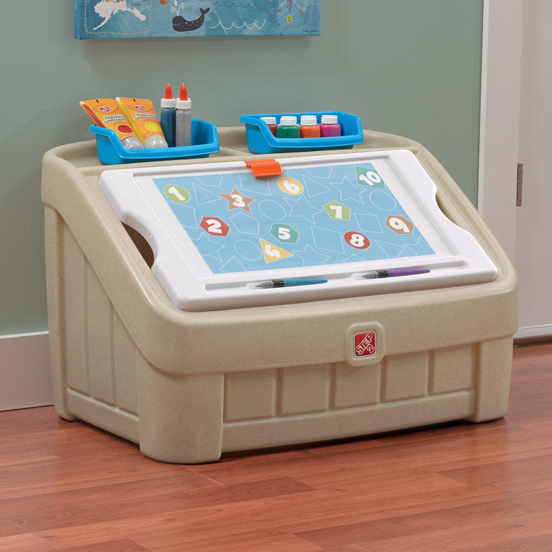 Step2 2-in-1 Toy Box and Art Lid, Tan
