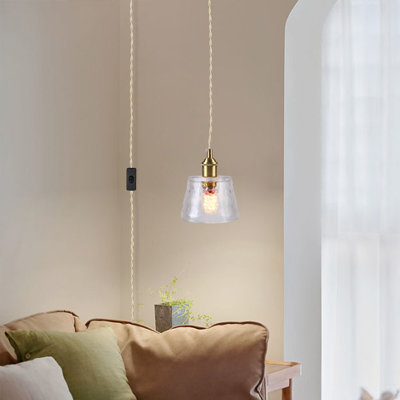 Luminaire suspendu en verre de 5 po pour îlot de cuisine avec cordon d'alimentation
