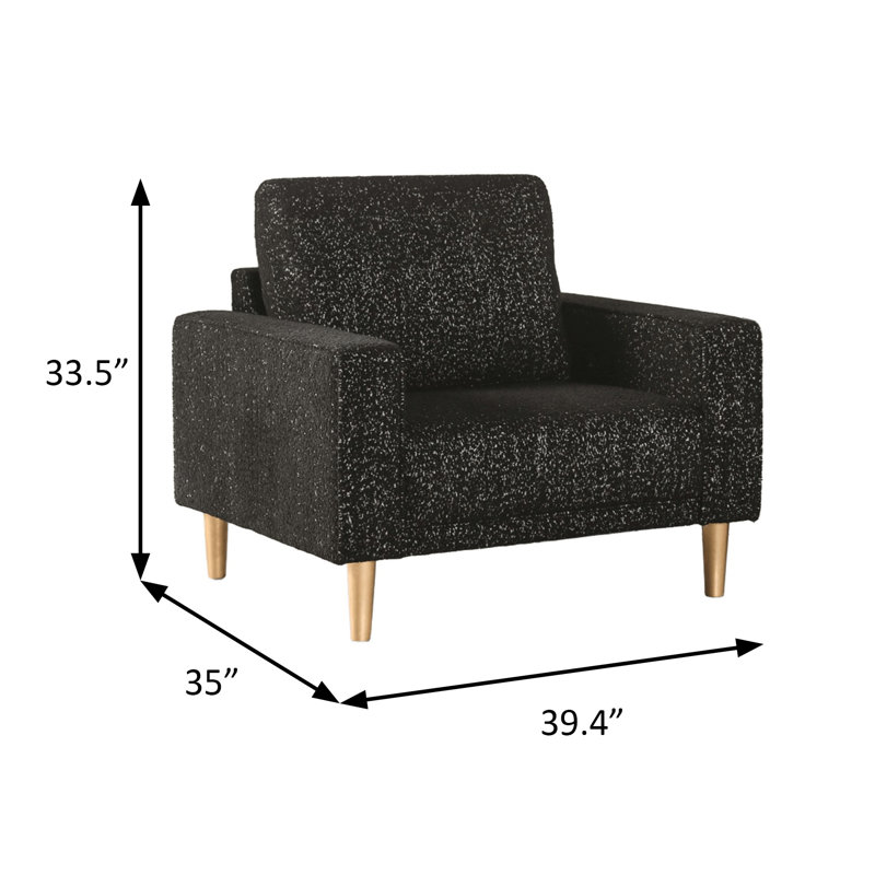 Chaise contemporaine l 39,4 po, noir, Noir