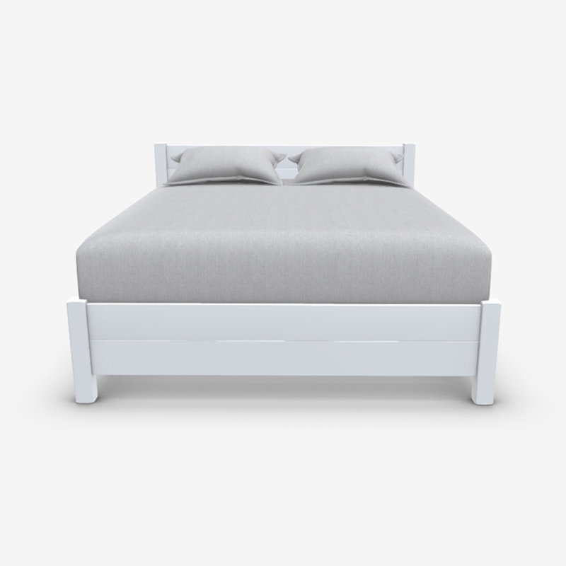 Cadre de lit Edgilyn, Lit double, Blanc