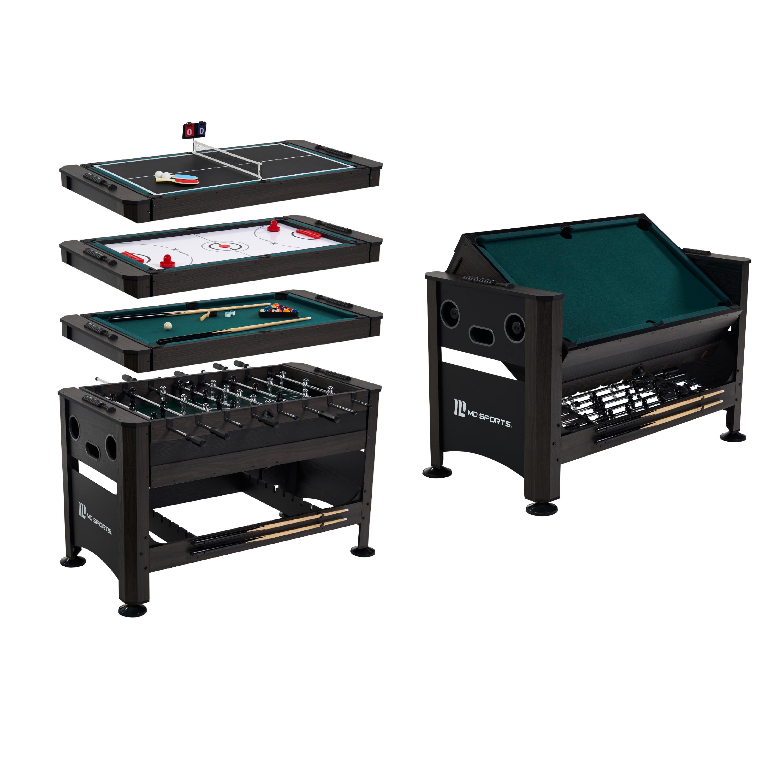 MD Sports Glendale 72 4-in-1 Swivel Combo Game Table 