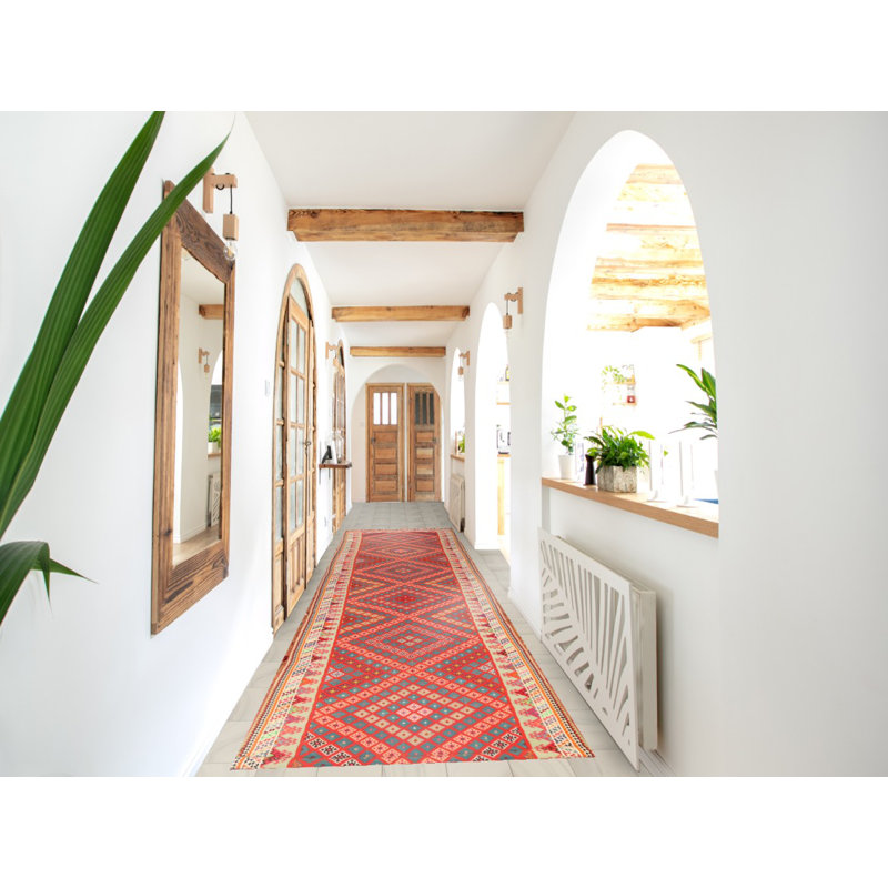 Tapis de couloir kilim en soie Pre-1900