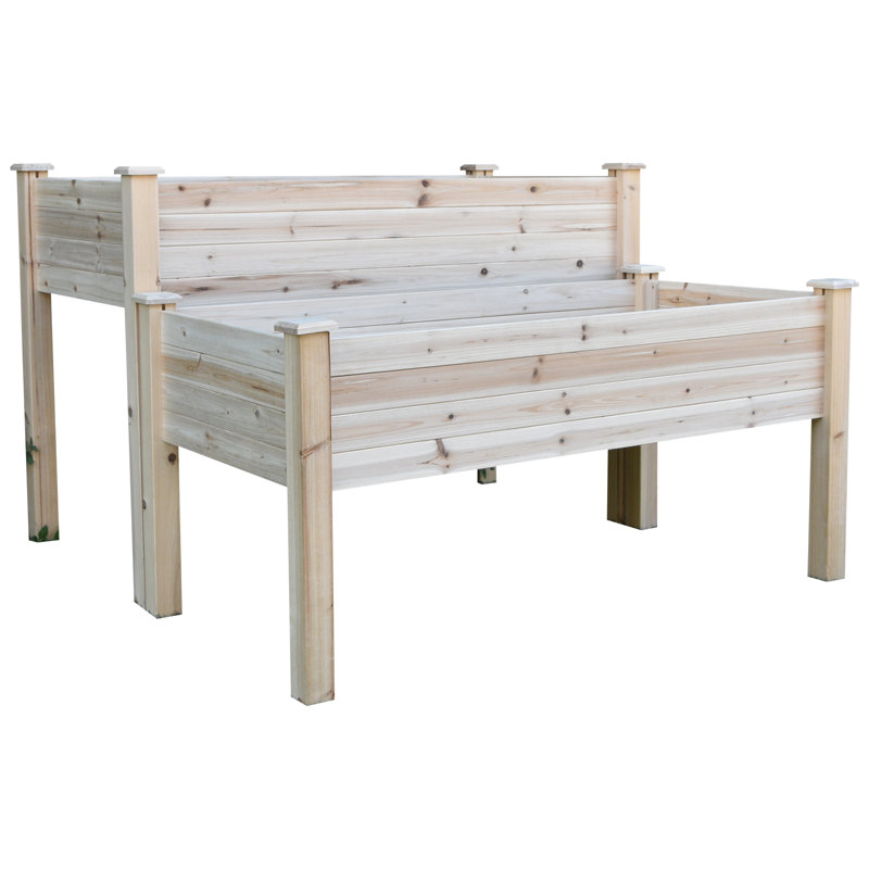 Dahlonega Wood Elevated Planter, Natural