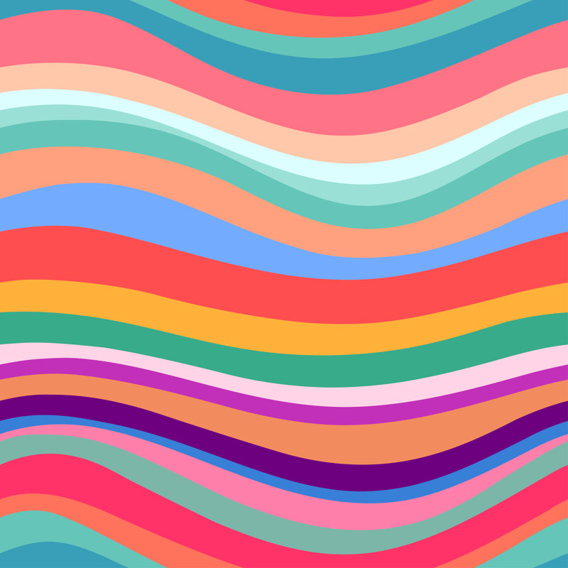 Seamless Colourful Stripes by Melazerg - Wrapped Canvas Print, 30cm H x 30cm W x 3.8cm D