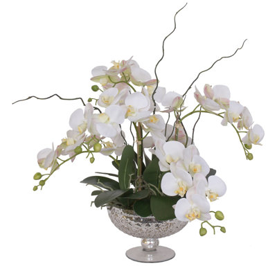Faux Flower Arrangement Orchids Arrangement in Pot