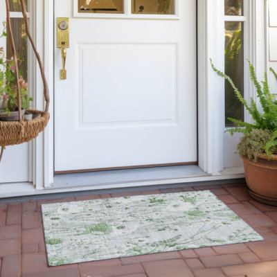 Tapis menthe intérieur / extérieur lavable à la machine Claudian ACN1502