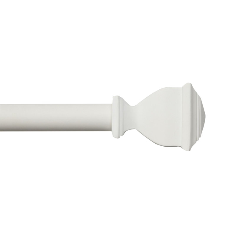 Tringle à rideaux simple réglable en métal avec fleurons Almina, Bronze frotté à l'huile, 36” – 72”