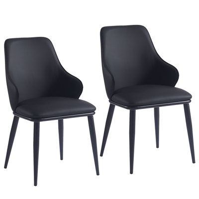 19.5'' H Faux Leather Upholstered Metal Side Chair