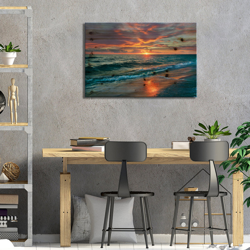 Sunset Over Ocean Landscape Canvas Print