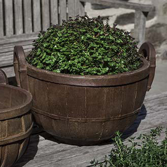 Pot à fleurs en fonte, Pierre alpine, H 11,5 po x l 16,5 po x P 14,5 po