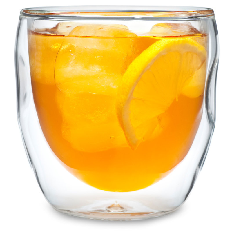 Moderna Double Wall 8oz Clear Borosilicate Glasses Set of 4
