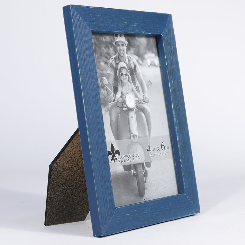 Cadre photo en bois Montevallo, 4 po x 6 po, Bleu marine patiné