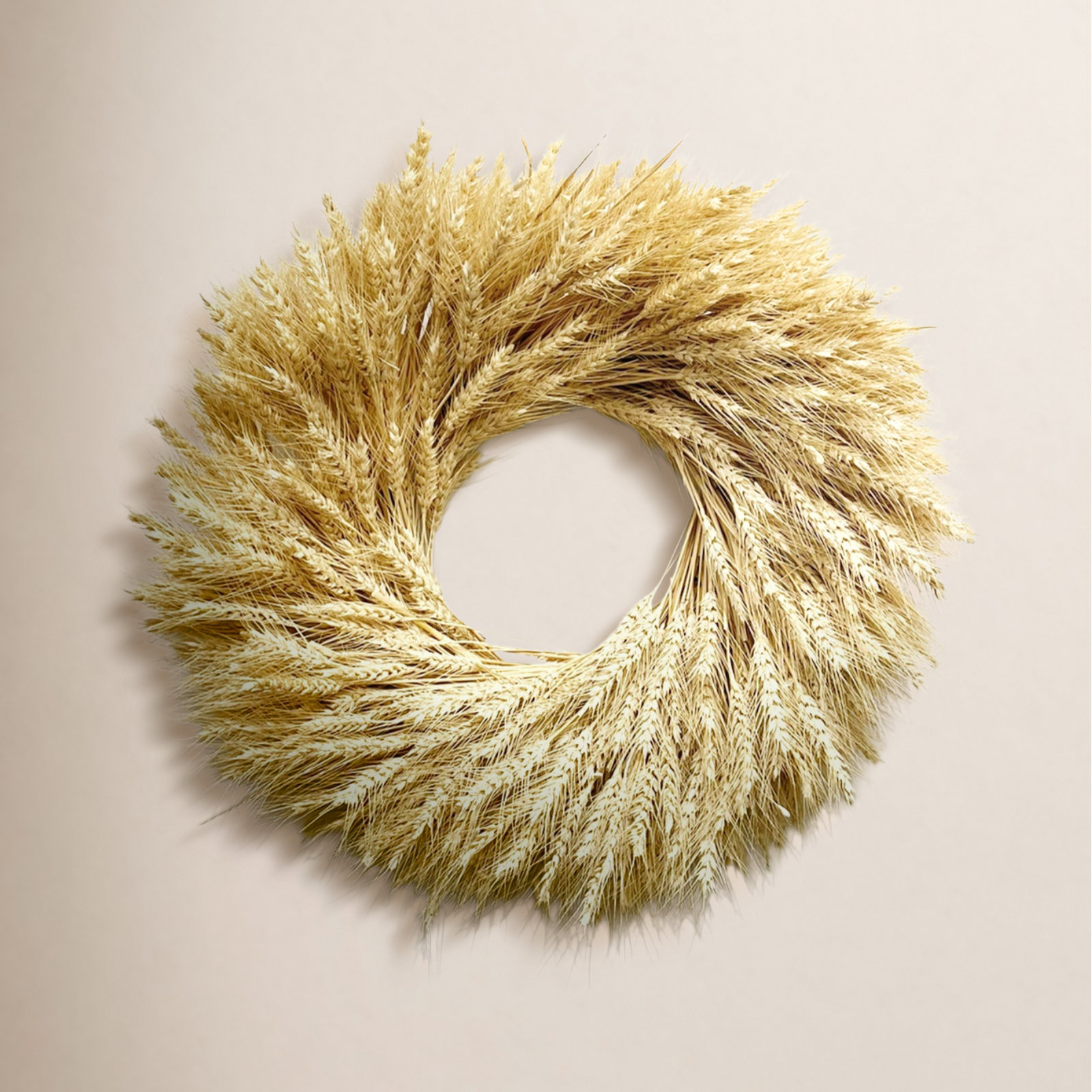 22" Handcrafted Blonde Wheat Wreath, 22'' H x 22'' W