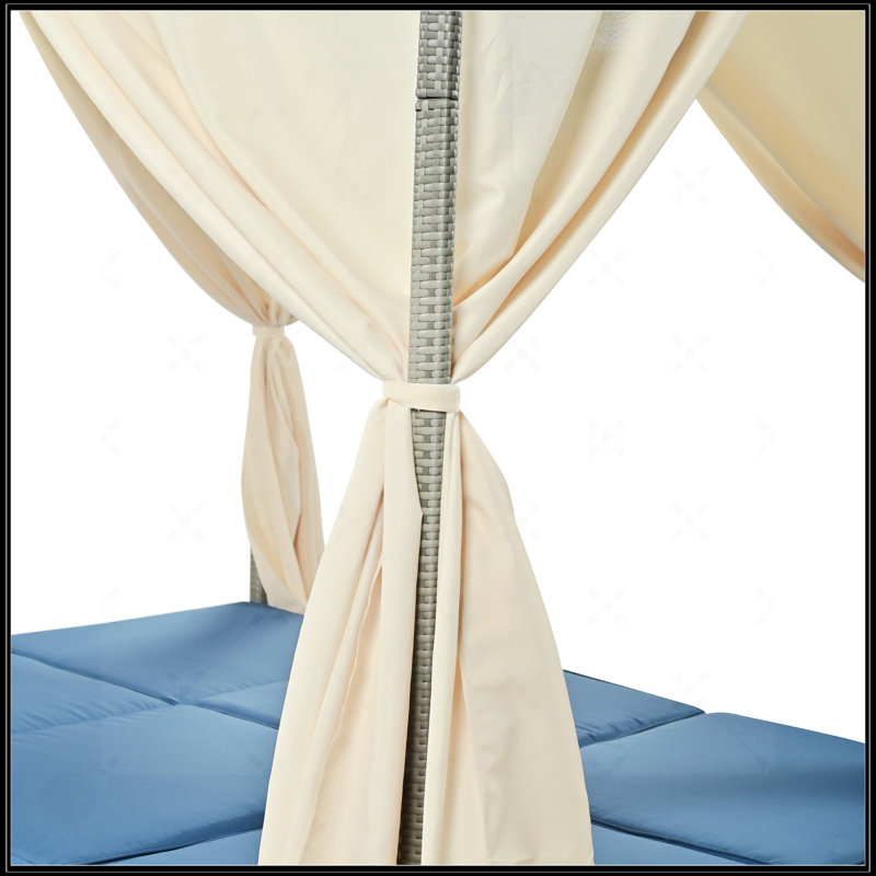 Adjustable Sun Bed With Curtain
