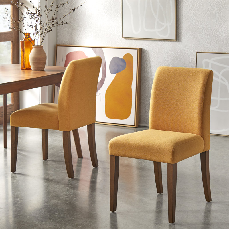 19.25'' H Upholstered Parsons Chair, Sunflower Yellow