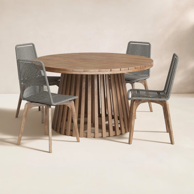 Bardolf 55" Eucalyptus Patio Dining Set