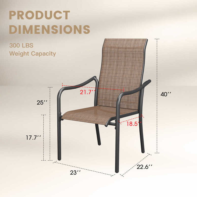 Chaise de salle à manger d'extérieur empilable, Brun