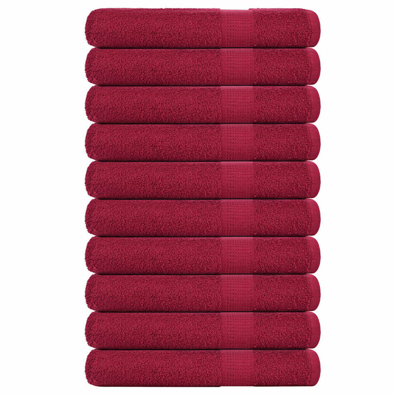 Sawiki 100% Cotton Bath Towels, Bordeaux, Bath Towel - 10 Pack