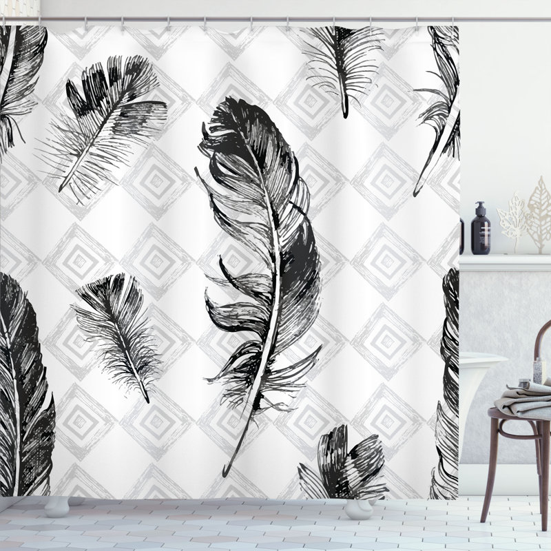 Shower Curtain with Hooks Included, 84"H x 69"W