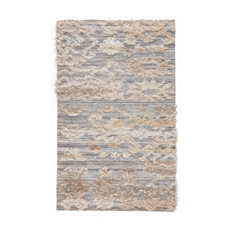 Area Rug in Pewter/Beige, Rectangle 5' x 8'
