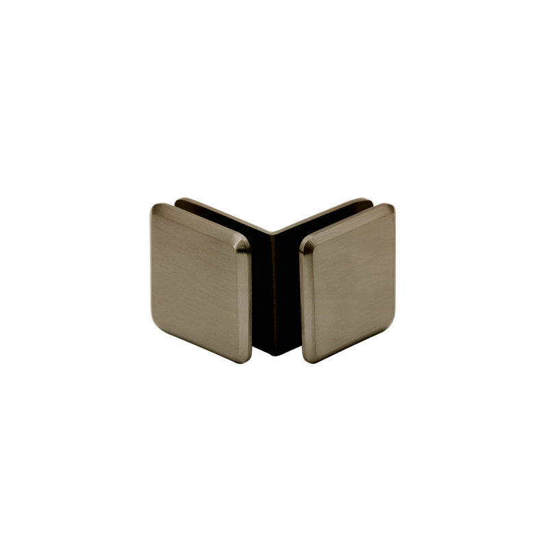 6D2CCBF8CF104D75B6F49D166AD28FC3 Pince verre à verre biseauté à face ouverte de 90 degrés pour verre 3/8 po et 1/2 po - bronze brossé