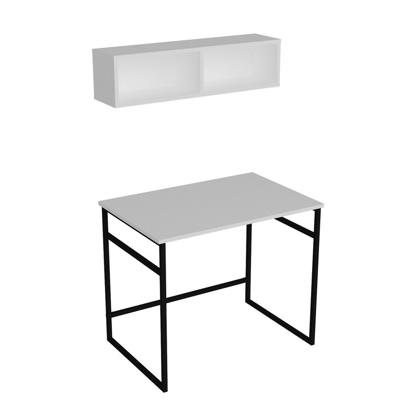 Mcleay Metal Base Writing Desk, White/Black