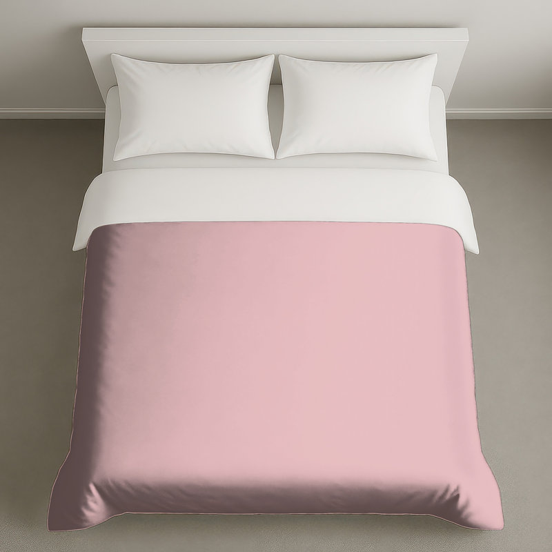 Housses de couette de couleur unie à fond rose, Lit simple