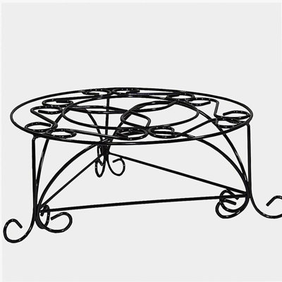 6.25" H Mosaic Cast Metal Black / Gold Plant Stand