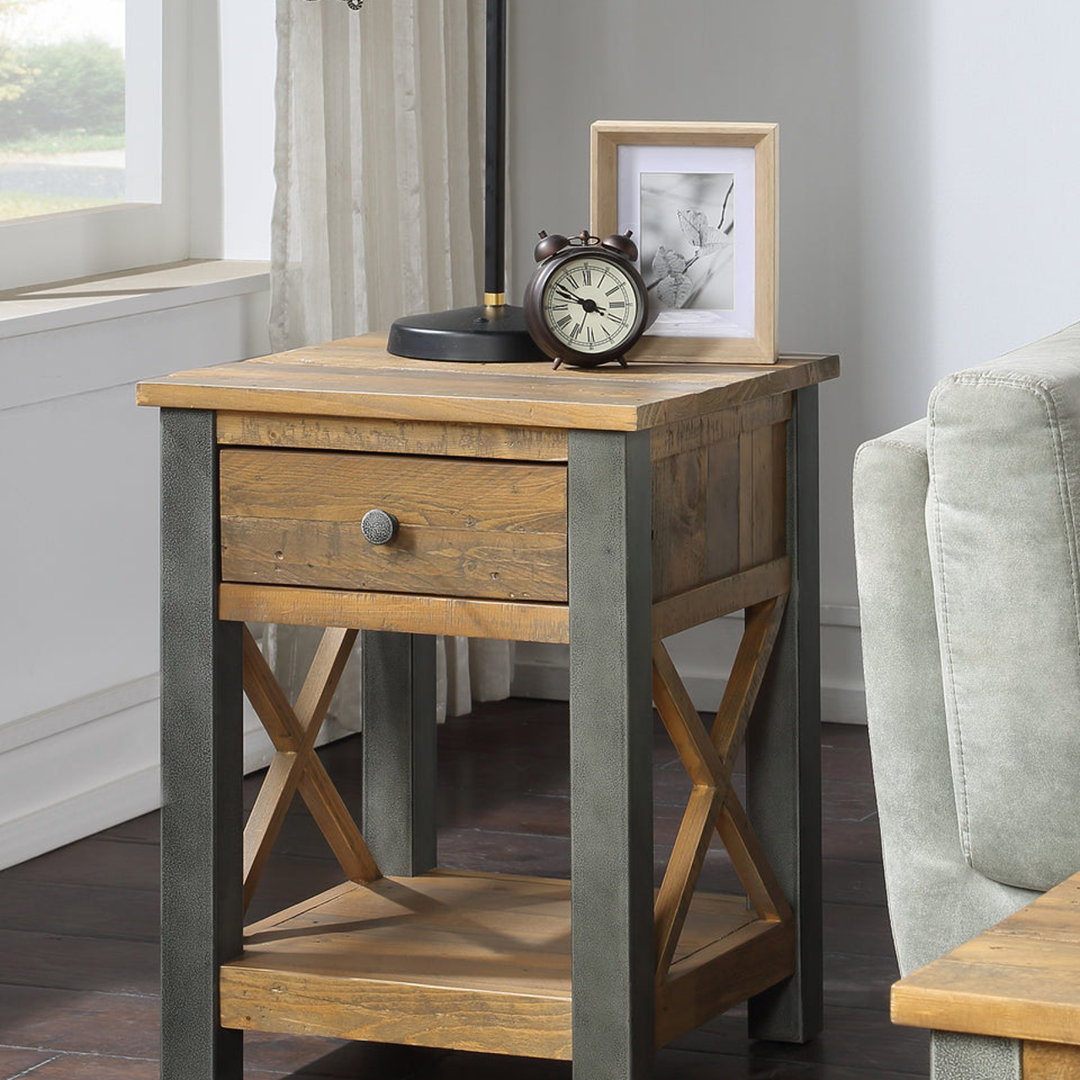Wilkesville Solid Wood Bedside Table