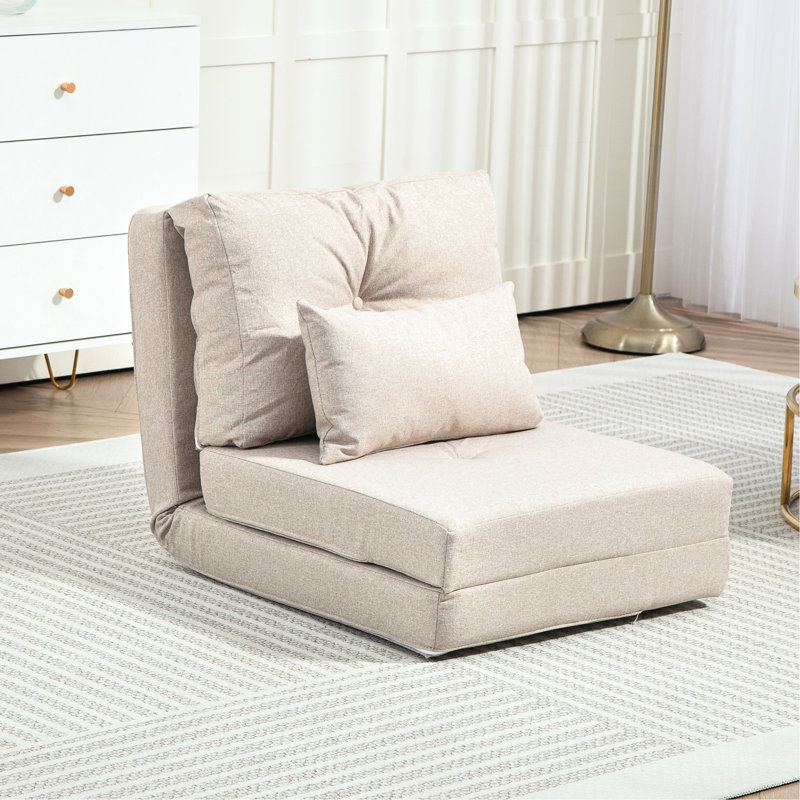 Surface de la chambre à coucher Flip Chair: réglable, pliable, lin beige
