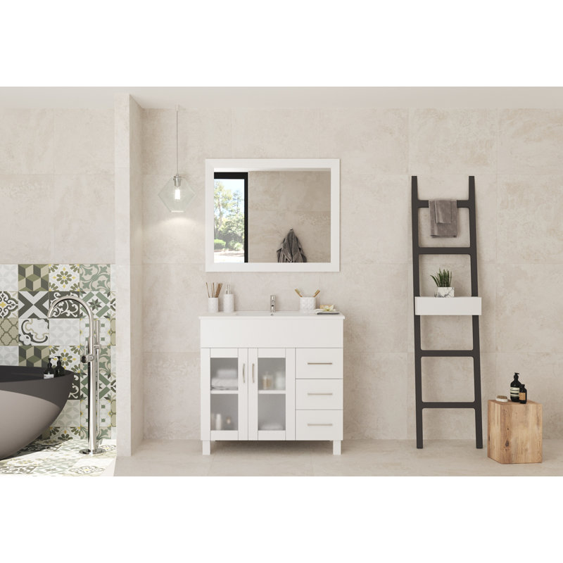 Ensemble de meuble-lavabo simple 35,83 ", Blanc
