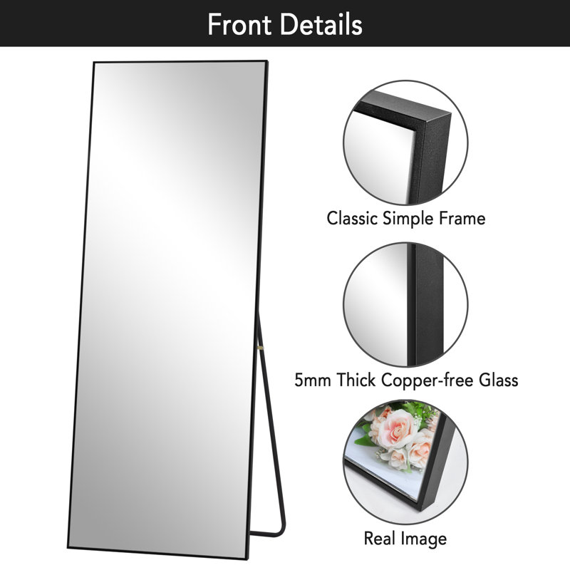 Metal Flat Mirror, Black
