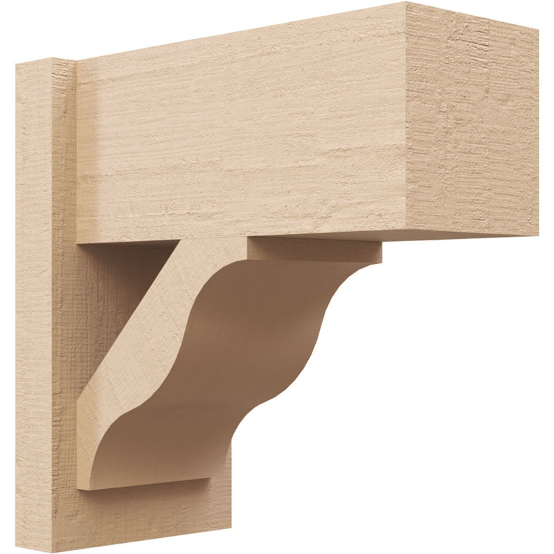 Funston Block Rough Cedar Woodgrain TimberThane Outlooker, Primed Tan, 16" H x 8" W x 16" D