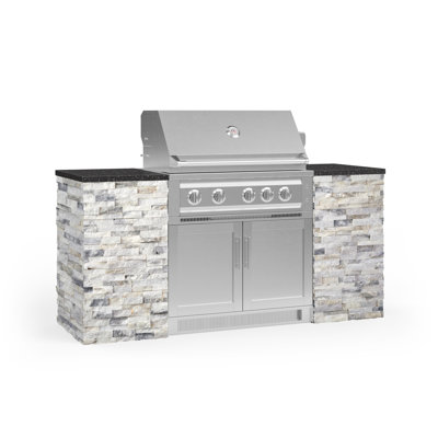 Outdoor Kitchen Signature Series 6 Piece Cabinet Set with 36 in. Natural Gas Platinum Grill -  NewAge Products, 68551