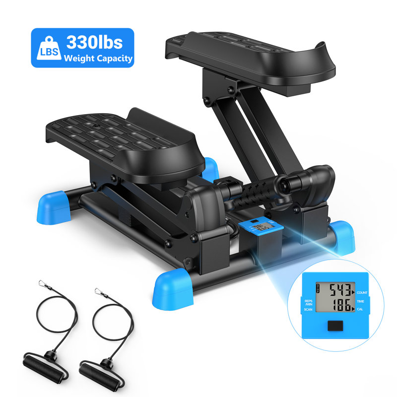 MERACH 3-in-1 Mini Stair Climber, Stair Stepper Workout Machine with Resistance Bands