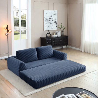 2-In-1 Folding Convertible Sofa Bed With Pull-Out Mechanism And Included Pillows For Living Room Comfort.