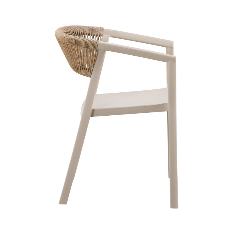Ixia Outdoor Stacking Patio Dining Armchair, Beige
