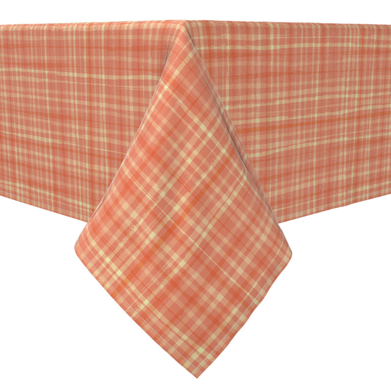 Square Checkered Cotton Twill Tablecloth