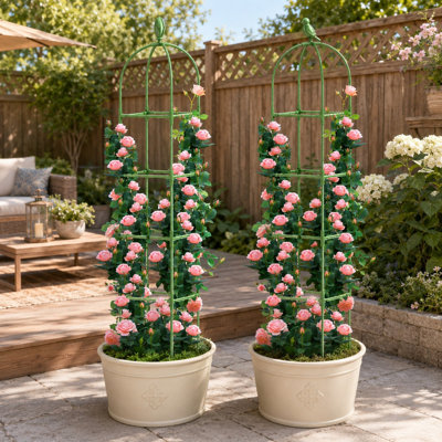 70" Metal Garden Obelisk Trellis Set of 2 for Climbing Plants