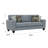 Soft Blue Upholstered Sofa with Pillows