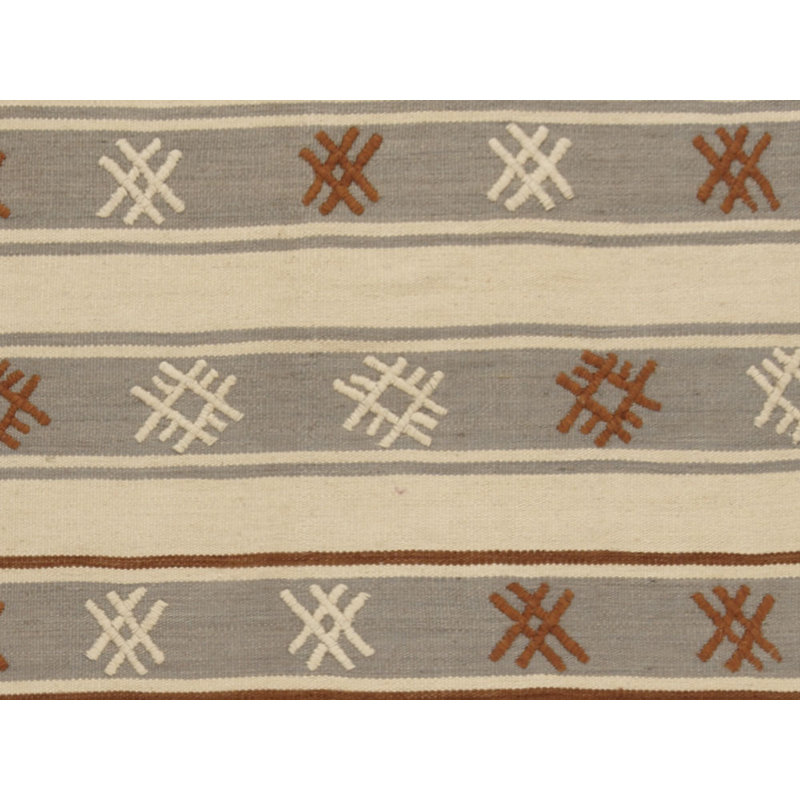 Striped Area Rug in Beige/Gray