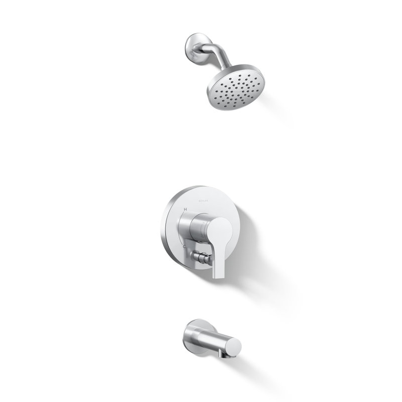 Elate Rite-Temp Bath And Shower Trim Kit With Push-Button Diverter, 1.75 Gpm, Polished Chrome