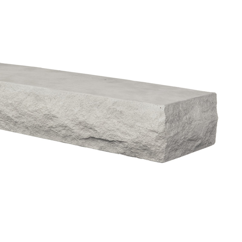 Natural Cut Stone Edge Non-Combustible Mantel Shelf, Arctic Blast, 60"