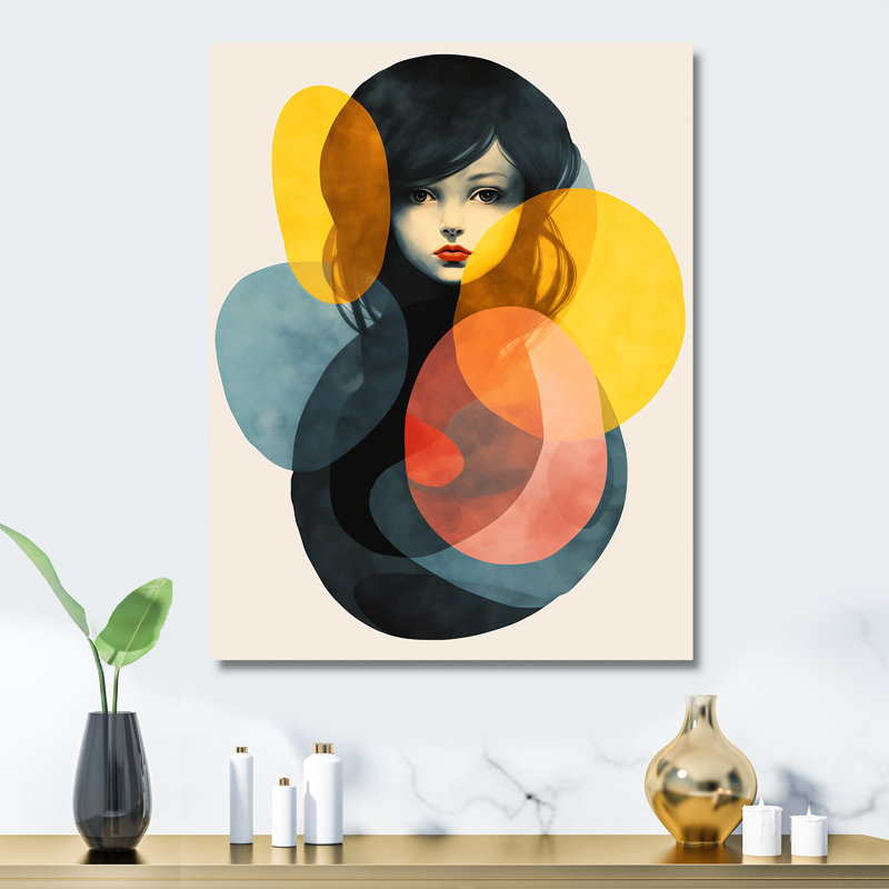 «Geometric Fusion Forms Woman Collage I», art mural abstrait en métal, H 40 po x l 30 po x P 1,5 po