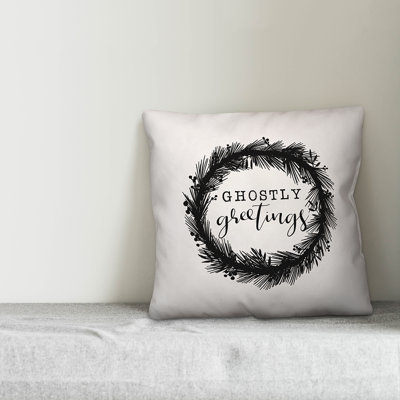  Ghostly Greetings Throw Pillow Cover