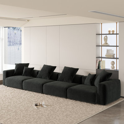Olivery Nedek Upholstered 4-Piece Modern Modular Cloud Corduroy Fabric Sectional Sofa