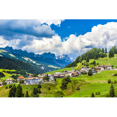 Village In The Dolomites - Wrapped Canvas Print